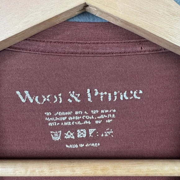 Wool & Prince Mens Merino Wool Blend Long Sleeve Henley Shirt Rust Brown Size L - Picture 4 of 6